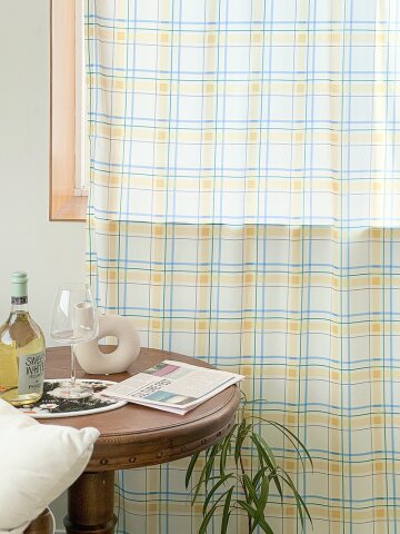 멜로우체크 쉬폰 커튼