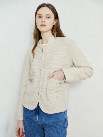 루미너스 텍스처 메탈 가디건 