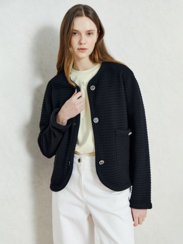 루미너스 텍스처 메탈 가디건 