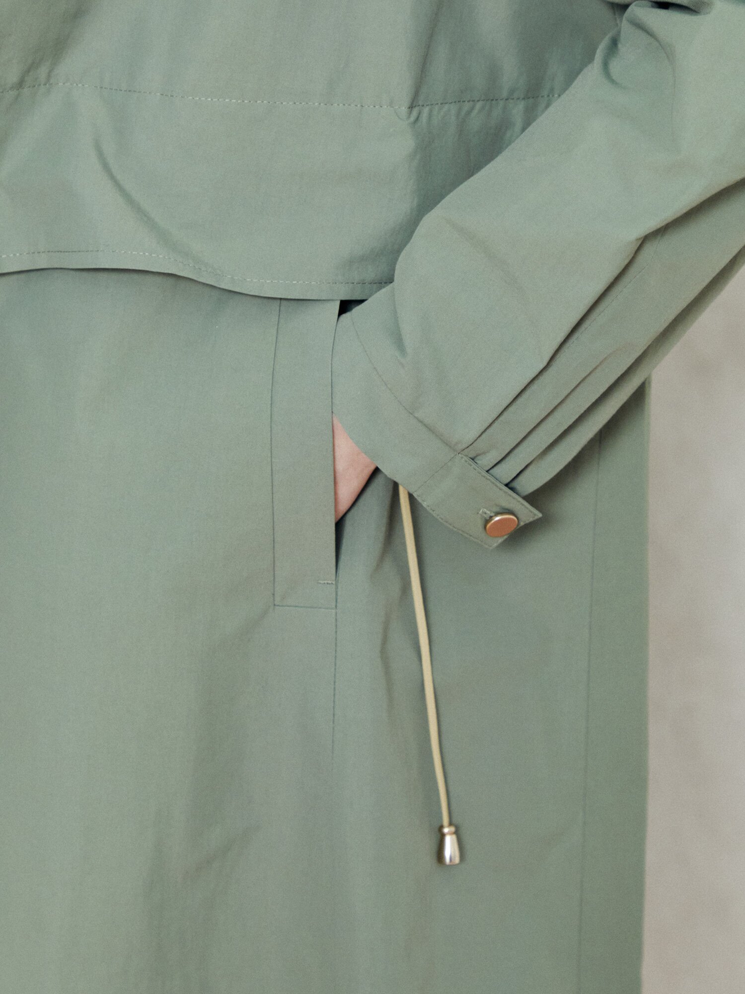 어반 트렌치 롱 후드 코트 (KHAKI)