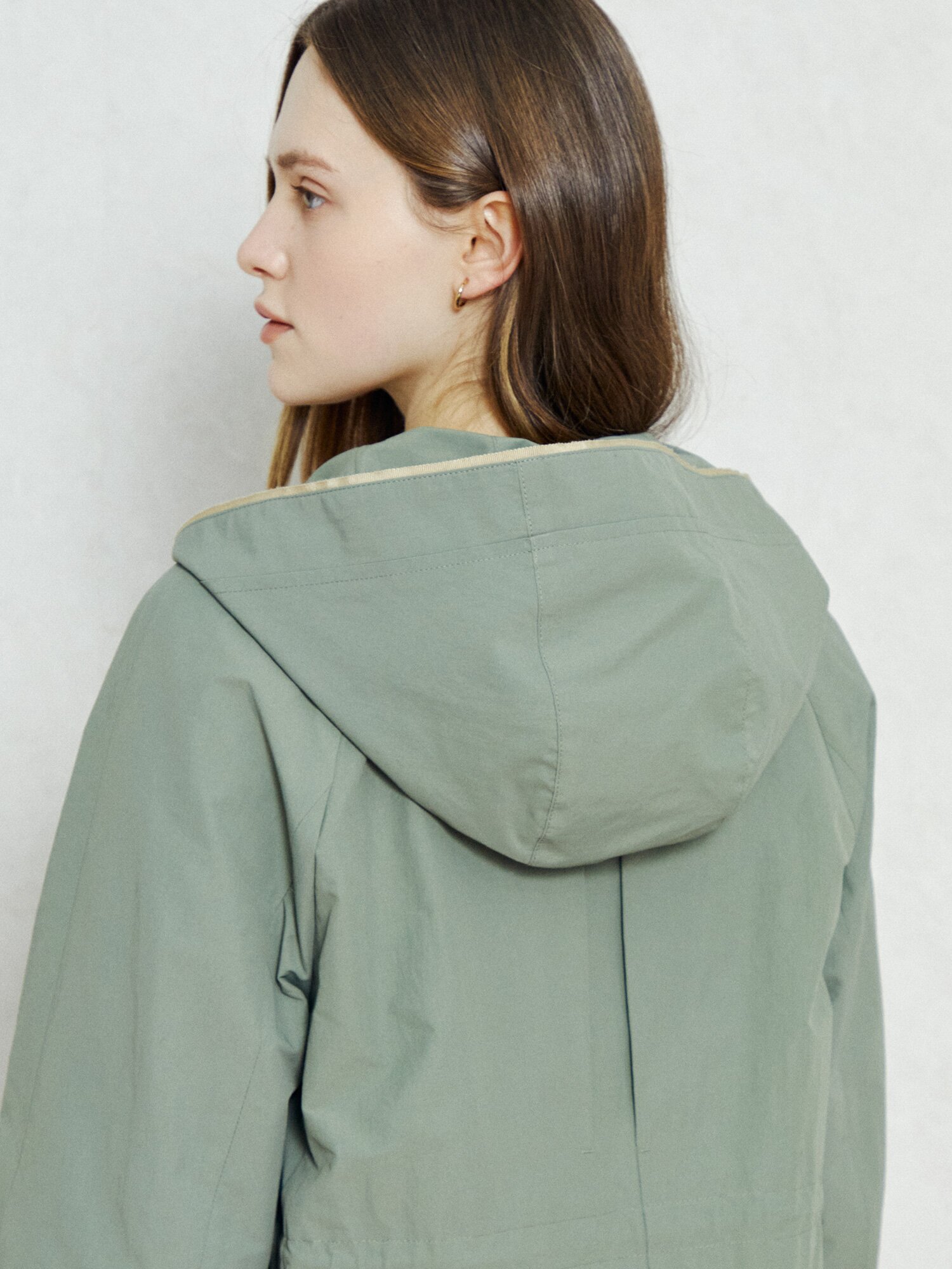 어반 트렌치 롱 후드 코트 (KHAKI)