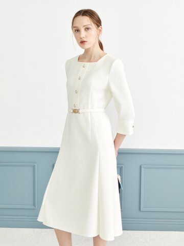 펄 버튼 장식 머메이드 원피스 