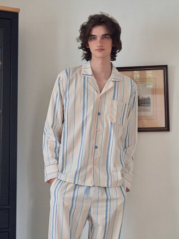 페키 긴팔 남성페어 크림 (40수)