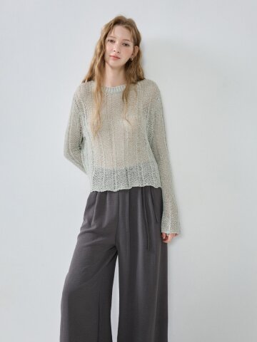 네트 라운드넥 풀오버 니트 