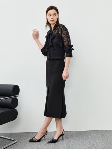 모던 실루엣 슬릿 머메이드 스커트 