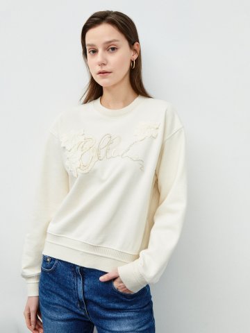 로맨틱 플로럴 아플리케 맨투맨 