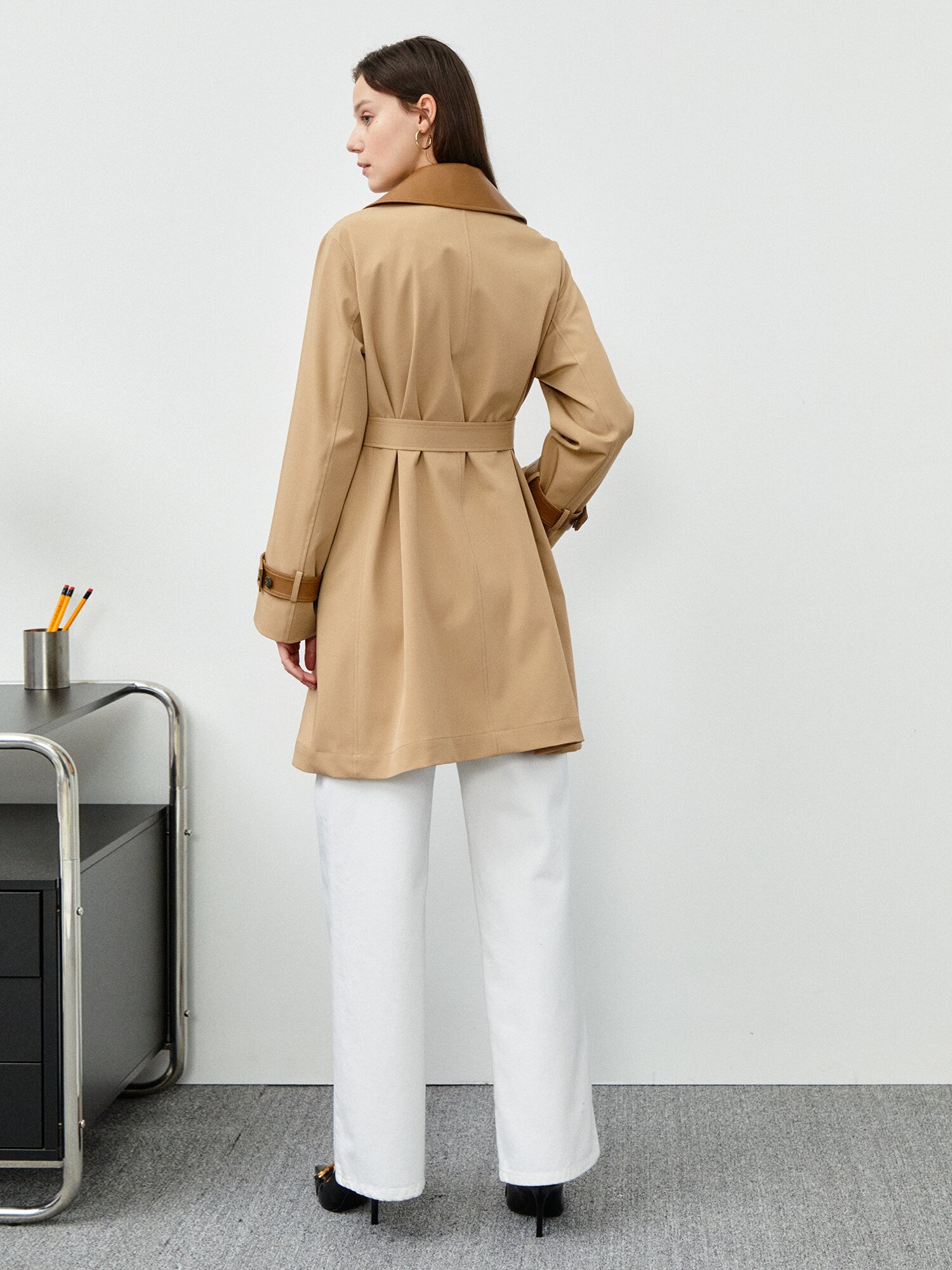 벨티드 빈티지 레더 자켓 (BEIGE)