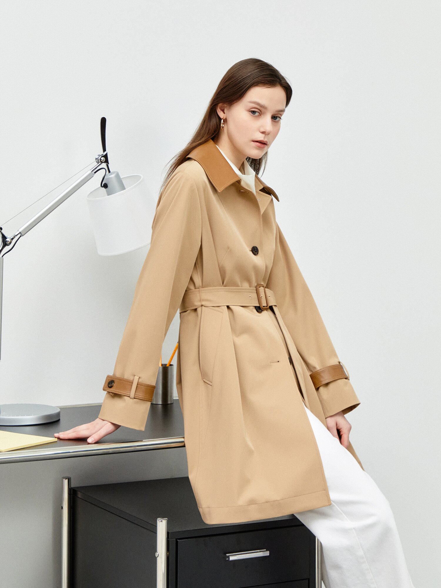 벨티드 빈티지 레더 자켓 (BEIGE)