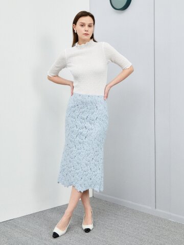 로맨틱 스캘럽 플라워 스커트 