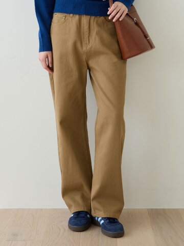 DAILY COTTON WIDE PANTS_CAMEL