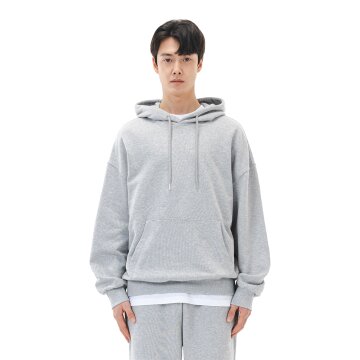 르커스텀 무지 오버핏 후드티 (멜란지)