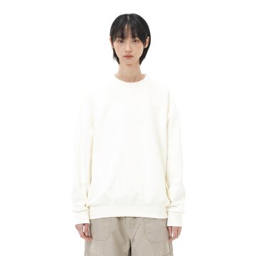 르커스텀 무지 오버핏 맨투맨 (아이보리)