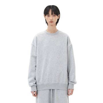 르커스텀 무지 오버핏 맨투맨 (멜란지)