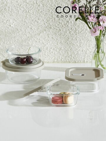 실리콘 유리 밀폐용기 혼합5종