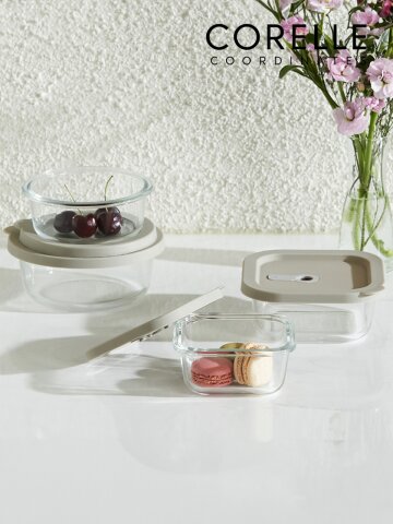 실리콘 유리 밀폐용기 혼합4종