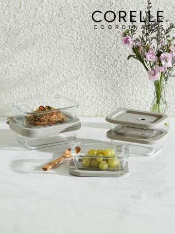 실리콘 유리 밀폐용기 직사각5종