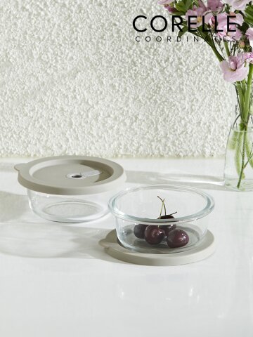 실리콘 유리 밀폐용기 원형2종