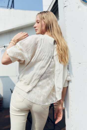 투웨이집업점퍼 아이보리