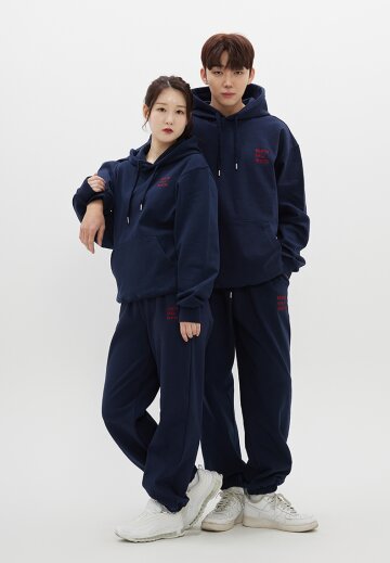 레터링 B자수 오버핏 치즈쮸리 후드티+조거팬츠 SET-UP 3COLOR
