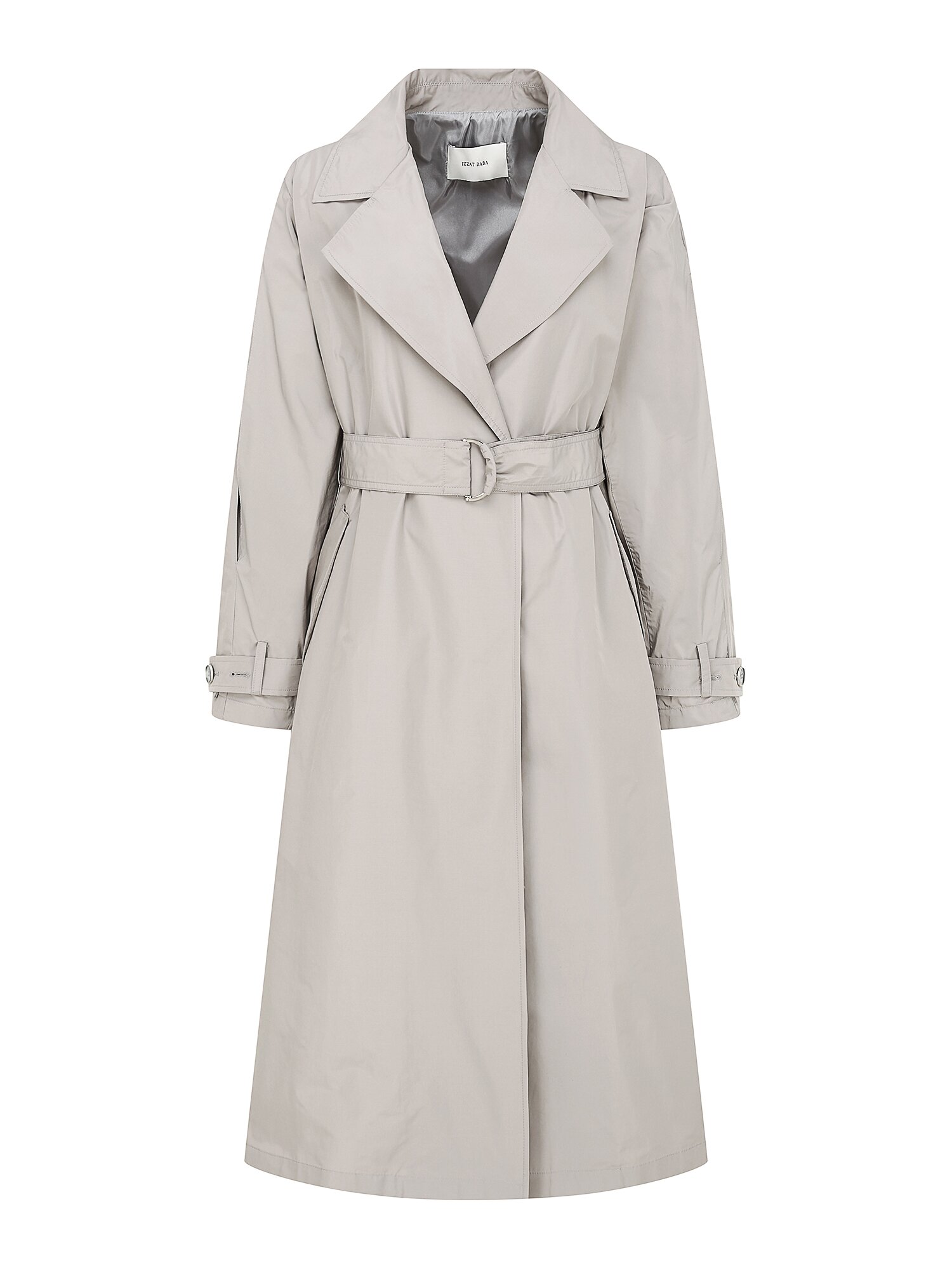 슬리브 포인트 A라인 트렌치 코트 (LIGHT GREY)