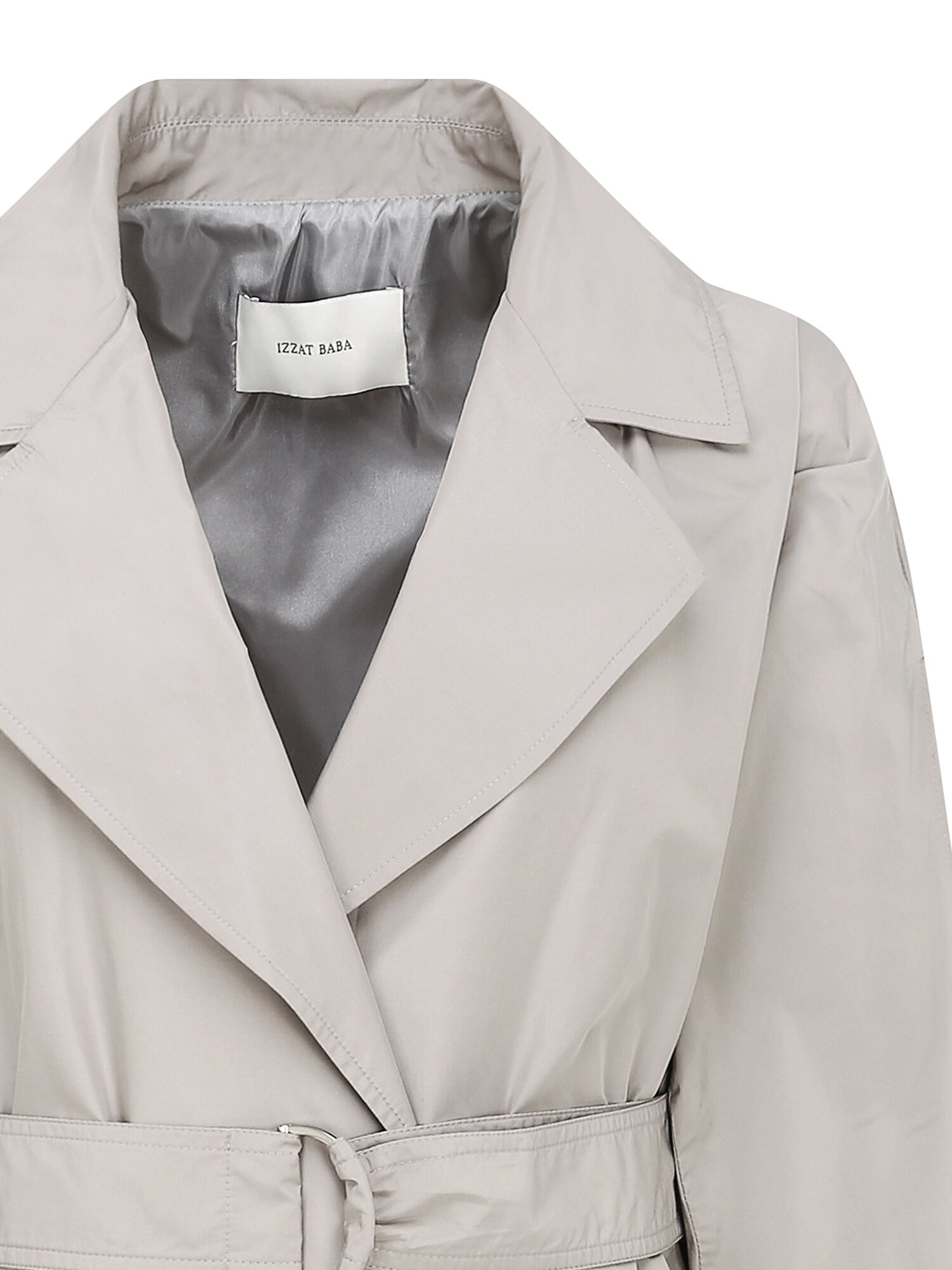 슬리브 포인트 A라인 트렌치 코트 (LIGHT GREY)
