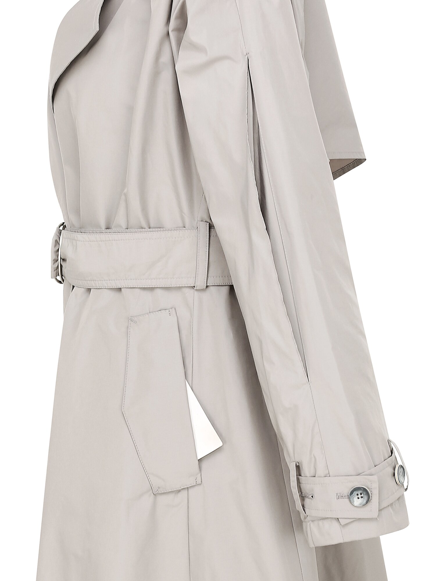 슬리브 포인트 A라인 트렌치 코트 (LIGHT GREY)