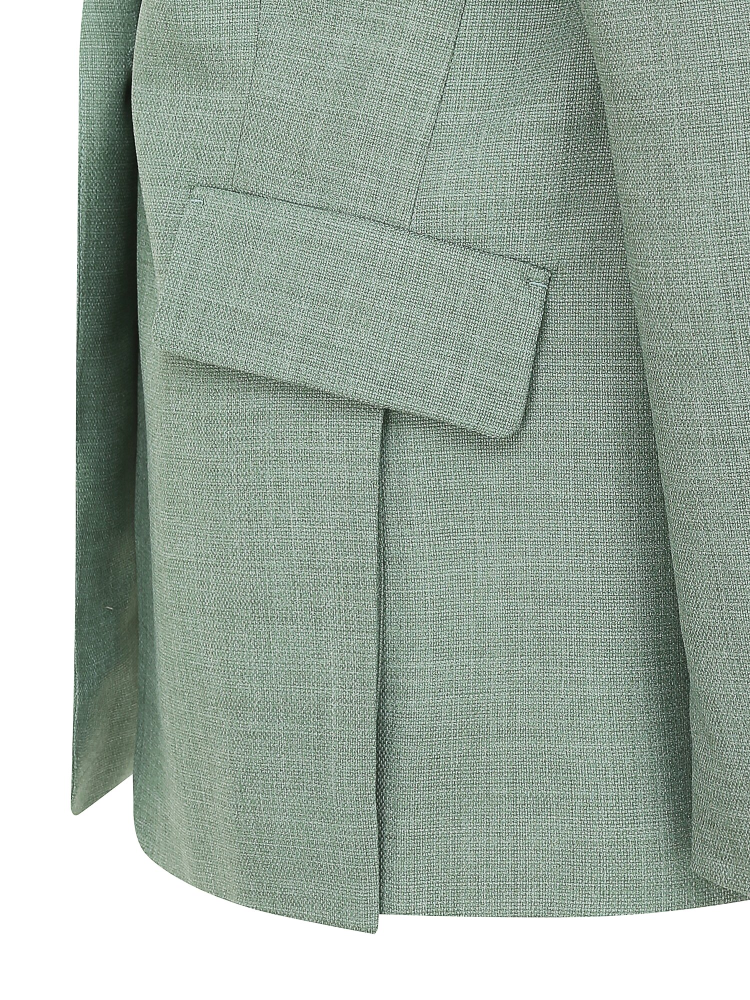 울 테일러드 싱글 원버튼 재킷 (GREEN)