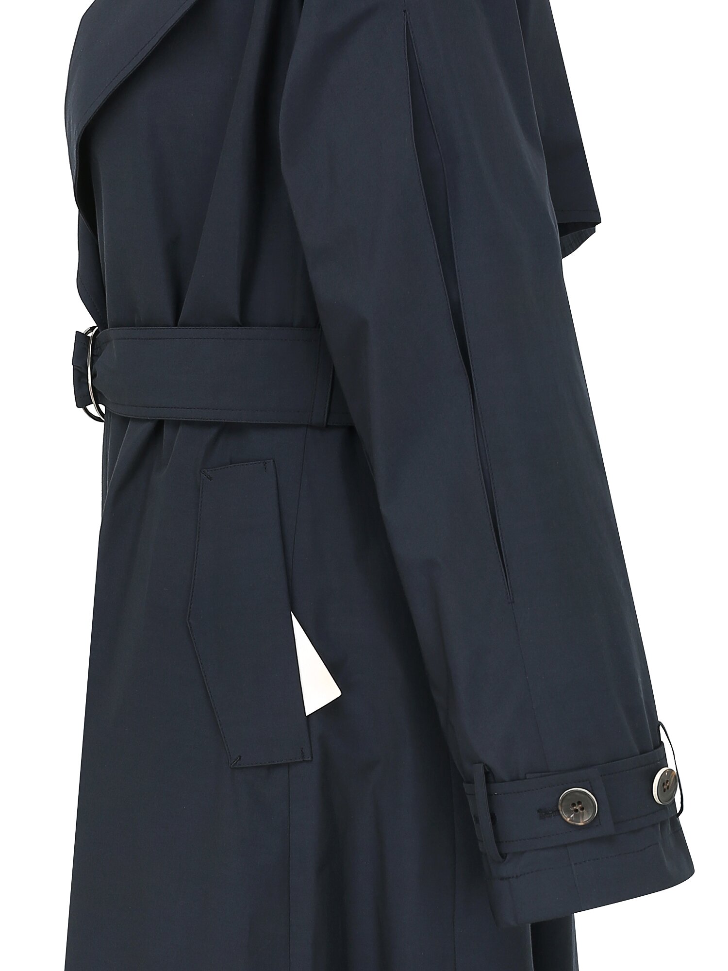 슬리브 포인트 A라인 트렌치 코트 (NAVY)