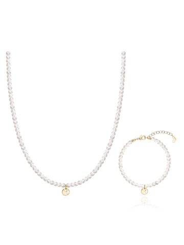 심플 시그니처 진주 목걸이 팔찌 세트 EL2SET234