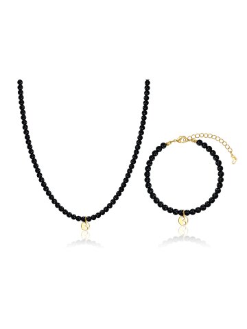시그니처 블랙 오닉스 목걸이 팔찌 세트 EL2SET235