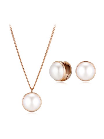 볼륨 진주 귀걸이 목걸이 세트 EL2SET212