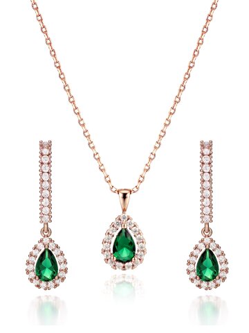 그린 티어 귀걸이 목걸이 세트 EL2SET109