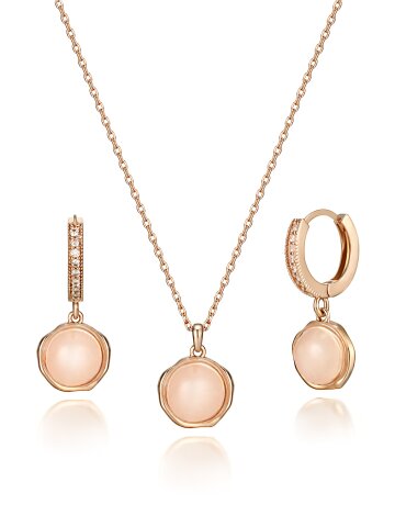 로즈 귀걸이 목걸이 세트 EL2SET100