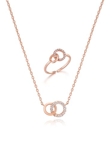 더블 원 반지 목걸이 세트 EL2SET076