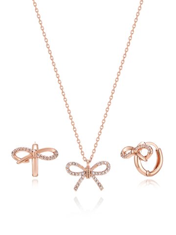 리본 귀걸이 목걸이 세트 C24SET049