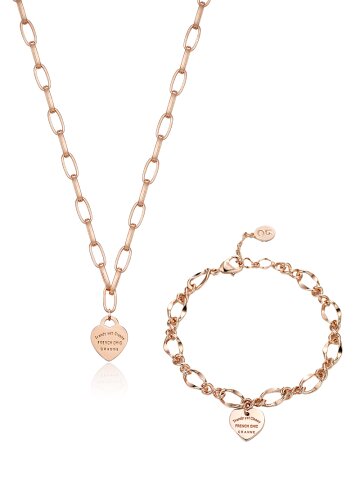 볼륨 하트 목걸이 팔찌 세트 C24SET048