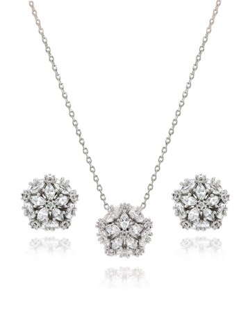 플라워 볼 귀걸이 목걸이 세트 GI2SET015