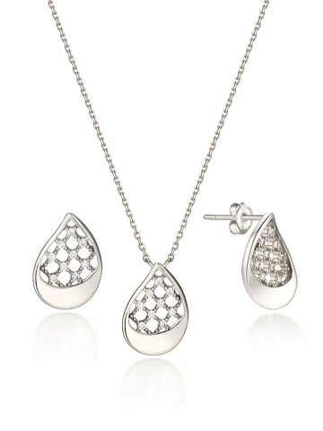 물방울 실버 귀걸이 목걸이 세트 GI2SET002