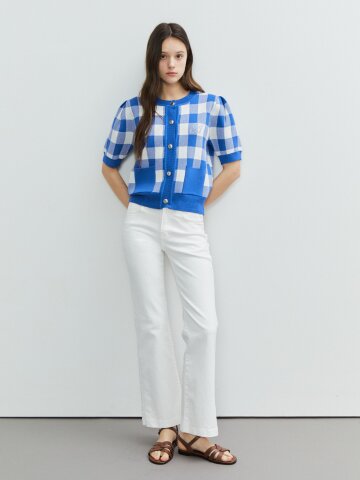 밴딩 부츠컷 컬러 데님 팬츠 