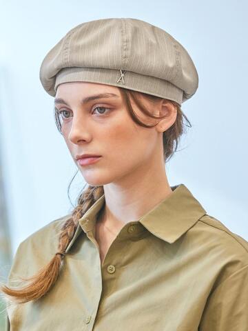 VA 큐빅 스터드 옥타곤 베레모 베이지