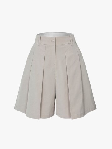 와이드 버뮤다 팬츠 (베이지)