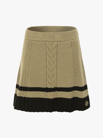 케이블 배색 니트스커트 (베이지)