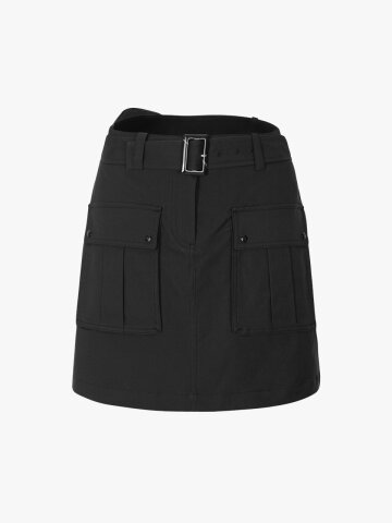 아웃포켓 사파리 큐롯 스커트 (블랙)