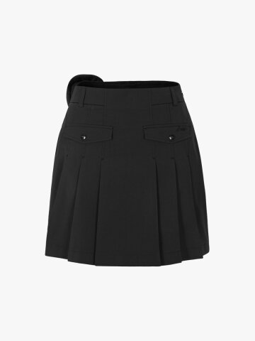아웃포켓 A라인 큐롯 스커트 (블랙)
