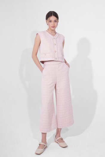 [세트상품] 샤이니트위드베스트+팬츠 SET UP