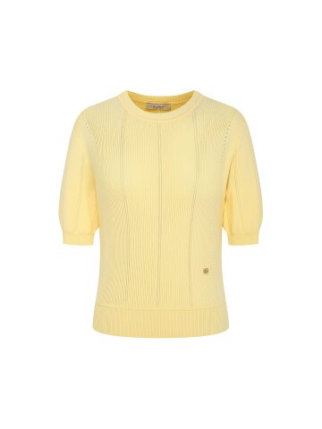 골지 배색 크롭 풀오버 니트 