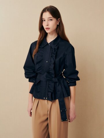 러플 포인트 핏 셔링 재킷 