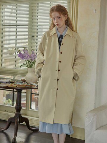 PM_Classic striped cuffs trench coat