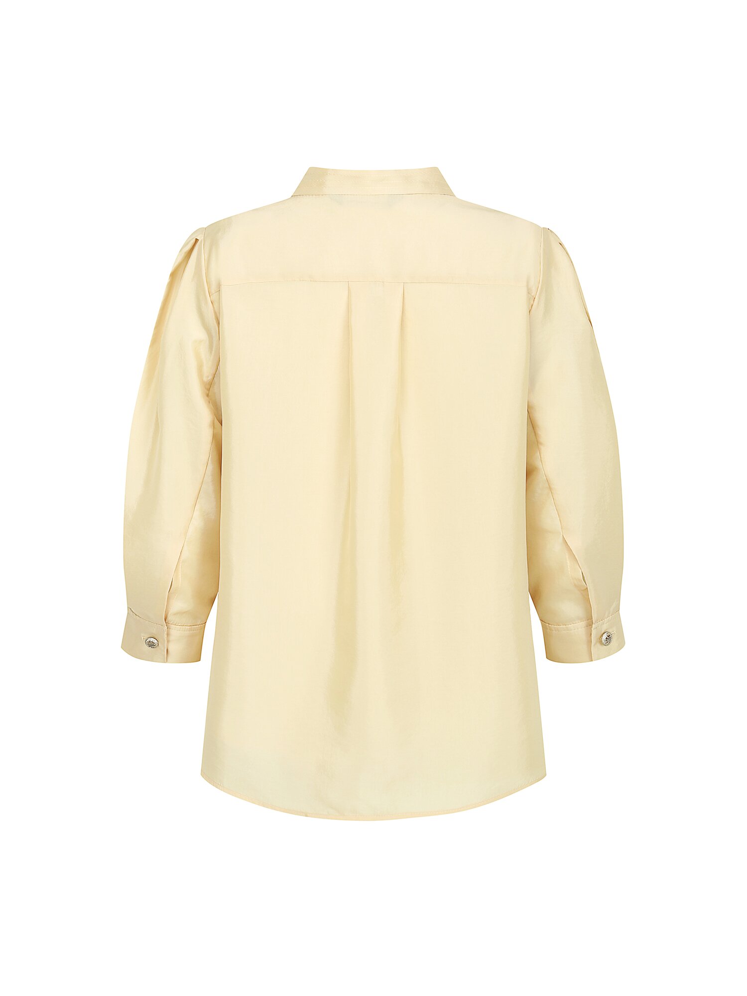 프릴 레이어 슬릿넥 블라우스 (LIGHT YELLOW)