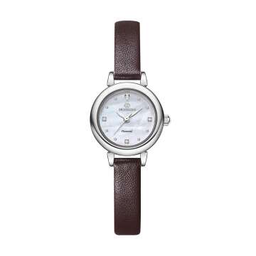 디유아모르 여성 가죽밴드시계 DAW3102L-D.BR 다이아몬드 시계